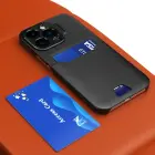 Ādas statīva maciņš iPhone 14 Plus, Melns — Foto 5