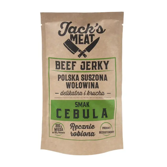 Jack's MEAT - Žāvēta liellopu gaļa - Sīpoli - 109 kcal - 30 g