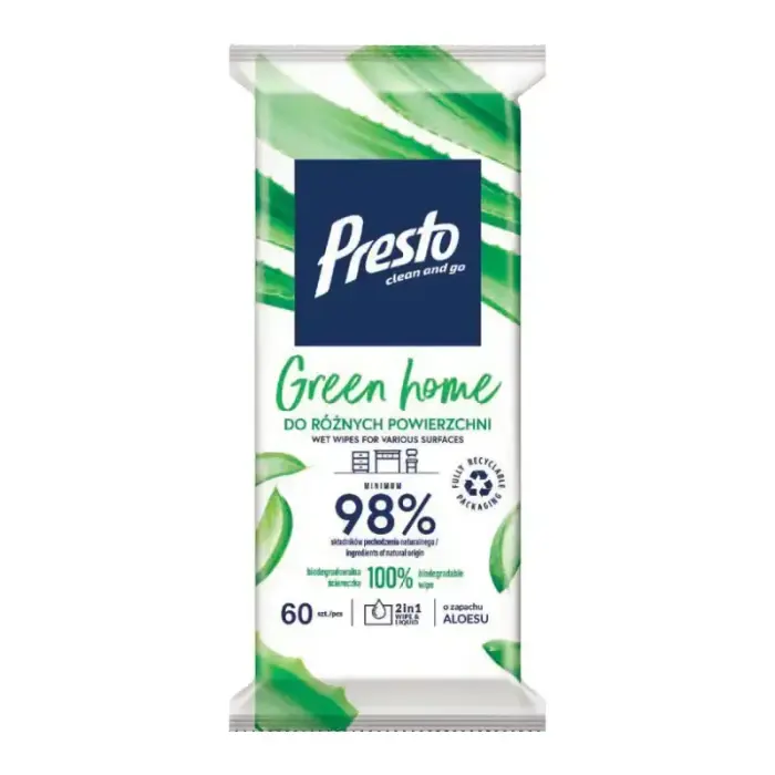 Mitrās salvetes dažādām virsmām Green Home 60 gab.