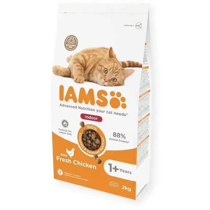 IAMS CAT ADULT INDOOR CHICKEN sausas maistas katėms, 2 kg