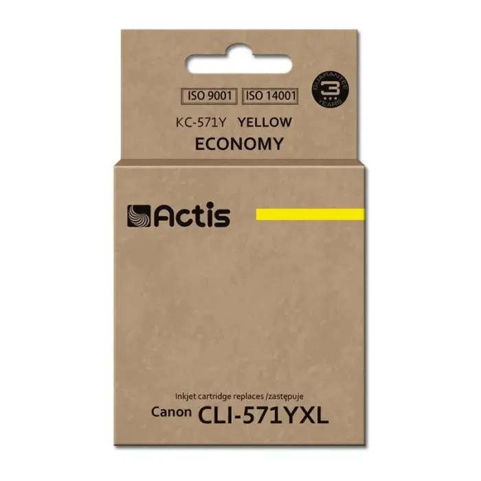 Actis KC-571Y dzeltena tintes kasetne (aizstāj Canon CLI-571Y)