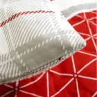Flannel bedding set 160x200 cm, grey/red, checked — Photo 3