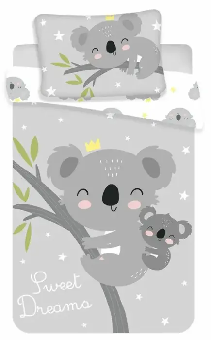 Kokvilnas gultas veļas komplekts 100x135 cm Koala un zvaigznes