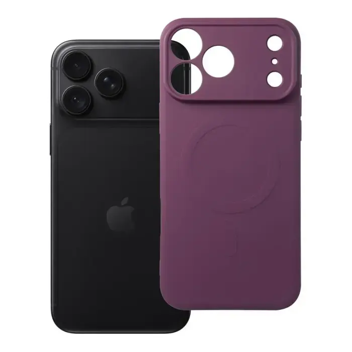 Case for iPhone 18 Pro Max / 17 Pro Max Silicone Mag Cover compatible with MagSafe (camera protection) burgundy