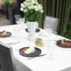 Chef table placemat, diameter 38 cm, white, round Photo