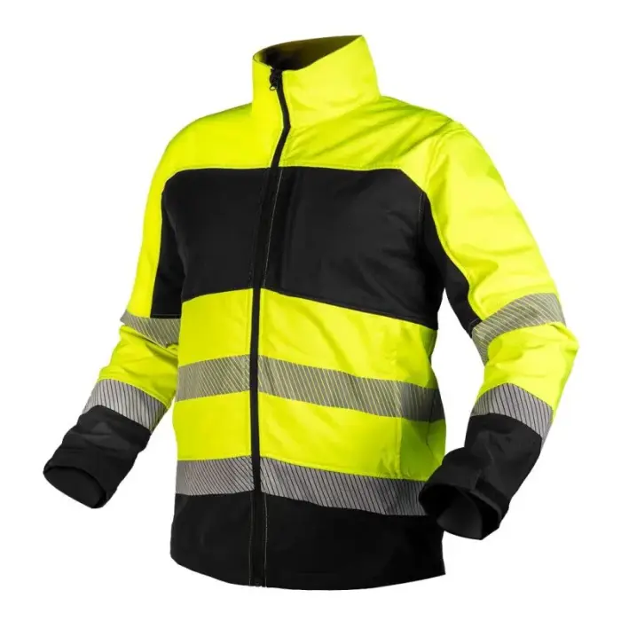 Hi-vis work jacket, black/yellow, size M