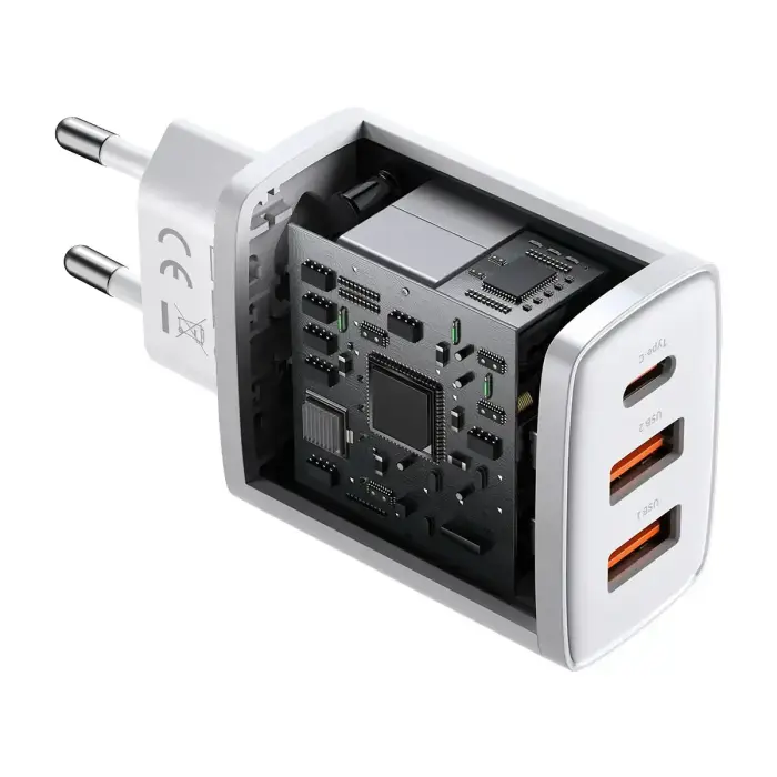Baseus Compact tīkla lādētājs | 30W | PD | USB-A, USB-C | balts Foto 14