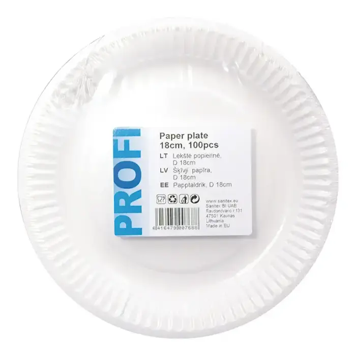 Paberist taldrikud 18 cm, 100 tk.