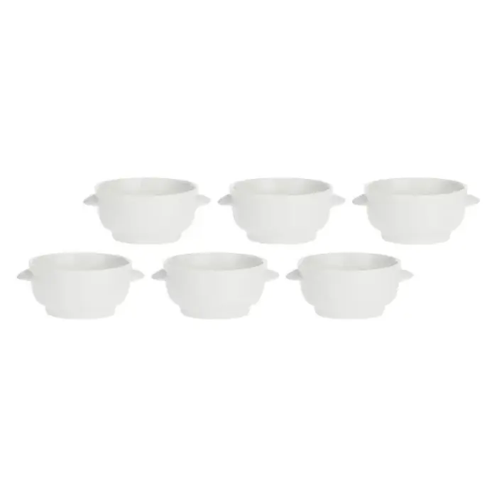 Set of 6 Terrine Soup Bowls - White, 12.5 cm