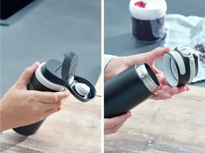 LEIFHEIT Thermo Mug Flip 350ml black Photo