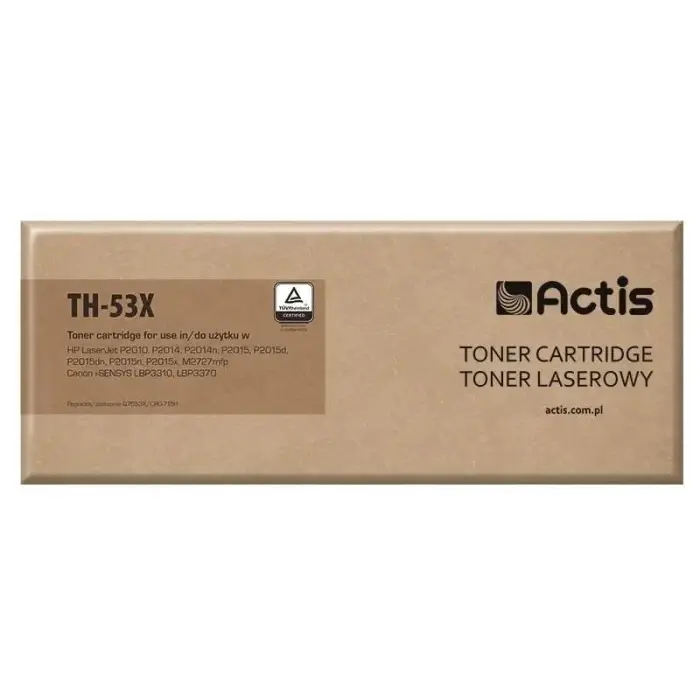 Actis TH-53X toners (aizstāj HP 53X Q7553X, Canon CRG-715H; standarta; 7000 lapas; melns)