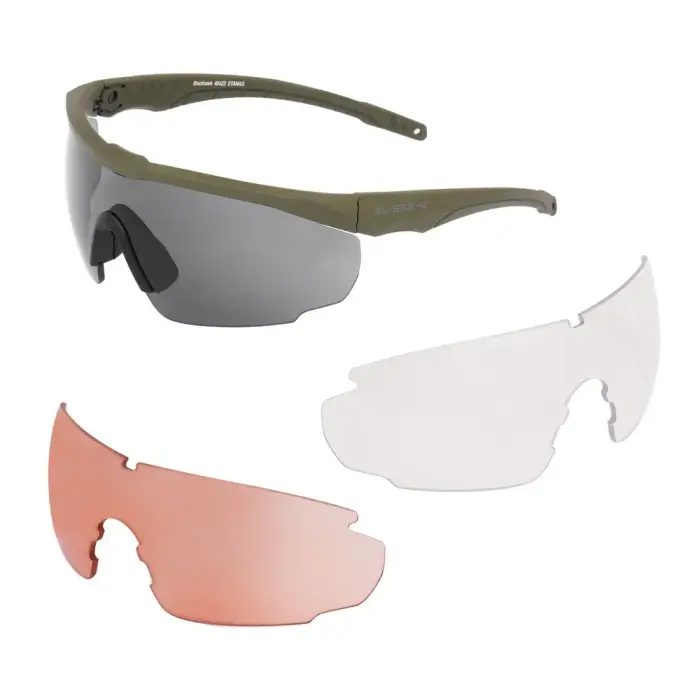Swiss Eye Blackhawk ballistisko briļļu komplekts – gumijas zaļas