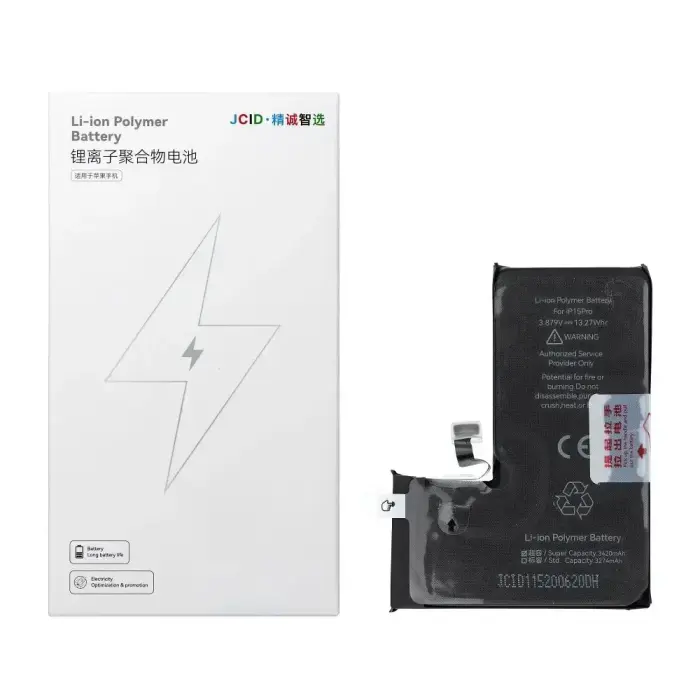 JCID akumulators iPhone 15 Pro 3430 mAh (augsta ietilpība)
