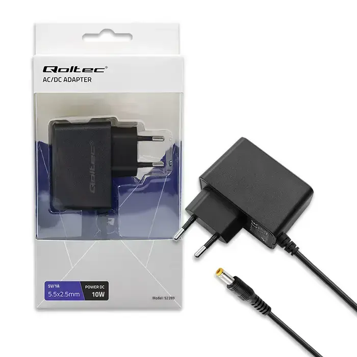 Qoltec Pistikkontaktiga toiteadapter PREMIUM 10W | 5V | 2A | 5.5*2.5