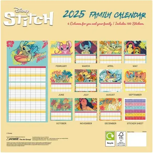 Disney Stitch Family Planning Calendar