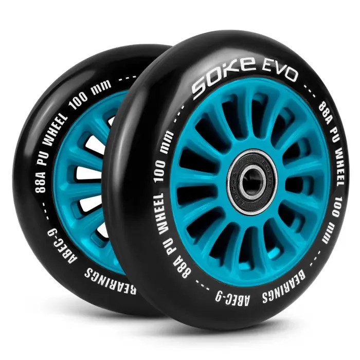 SOKE tõukeratta rattad 100 mm, sinised, 2 tk