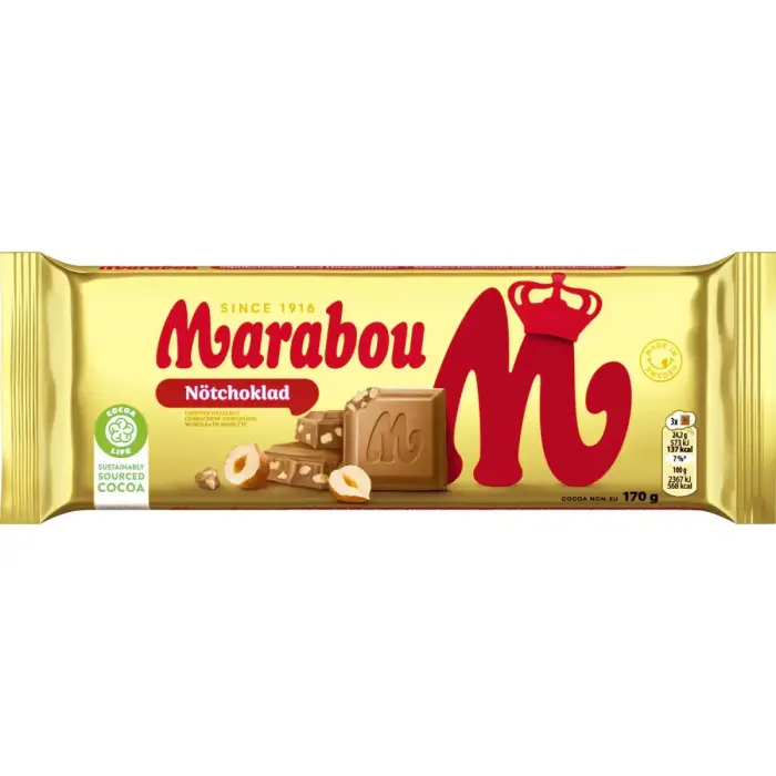 MARABOU Milk Chocolate with Hazelnuts, 170 g