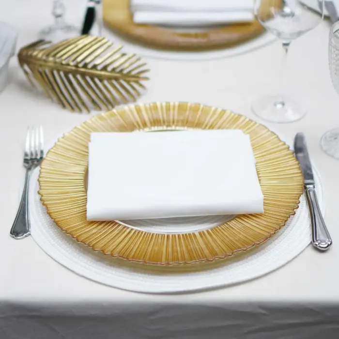 Chef table placemat, diameter 38 cm, white, round Photo