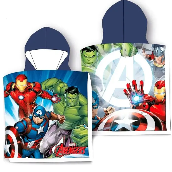 Marvel Avengers kokvilnas pončo dvielis
