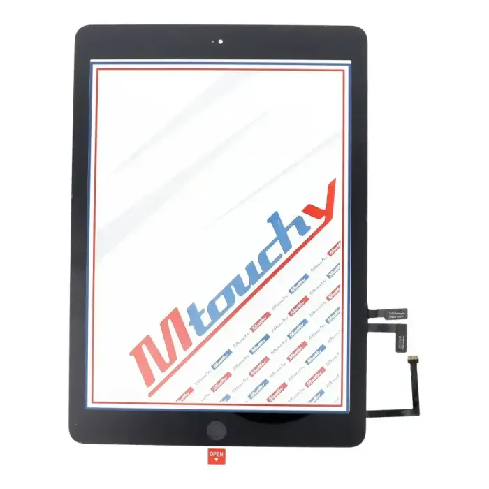 MUSTTBY jutiklinis ekranas + galinė lipdukas + pradžios mygtukas, skirtas iPad Air 1 (juodas)