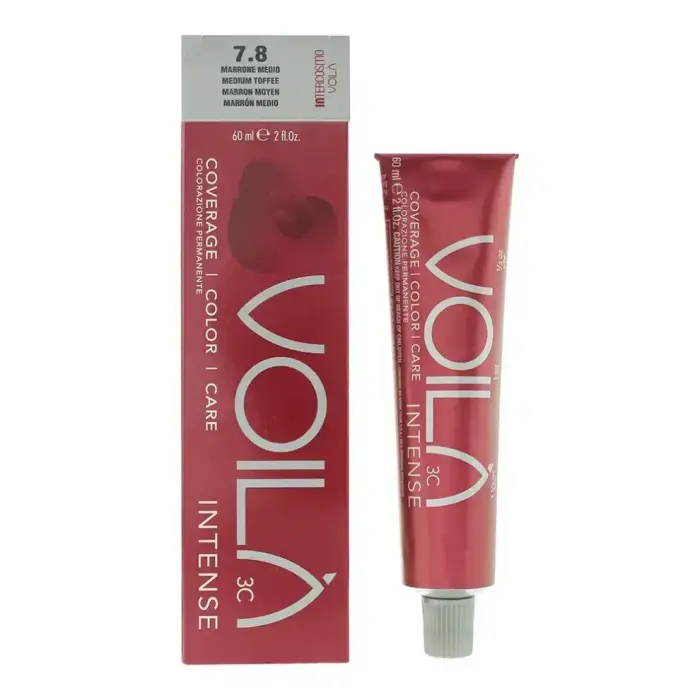 Intercosmo, Voila 3C Intense, Permanenta matu krāsa, 7.8 Vidēji īriss, 60 ml