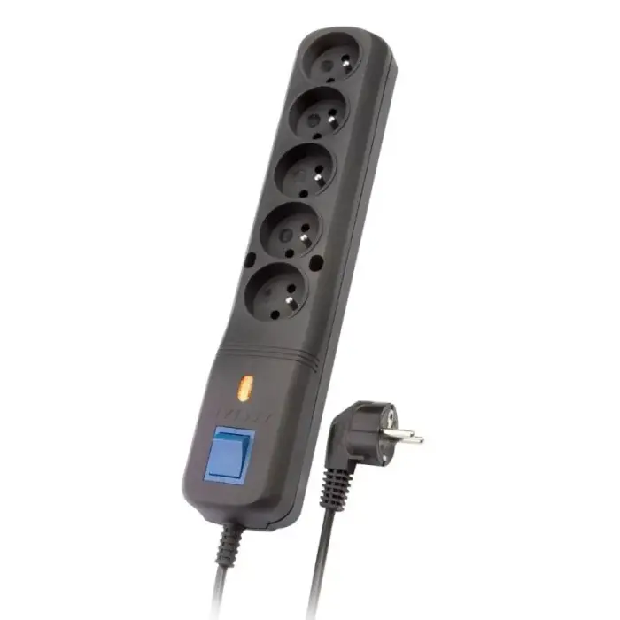 Surge Protection Power Strip Lestar LV 530W 5.0 m (5 x VDE; 10 A; 5 m; black)
