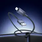Cable USB A to Lightning Hoco 2,4A with display 1 m X118 black Photo