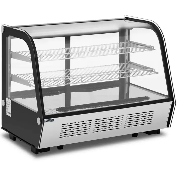 Royal Catering Refrigerated Glass Display Case, 3 Levels, 160 L