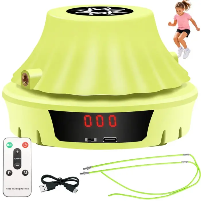 Interactive skipping rope with remote control for counting rotations
