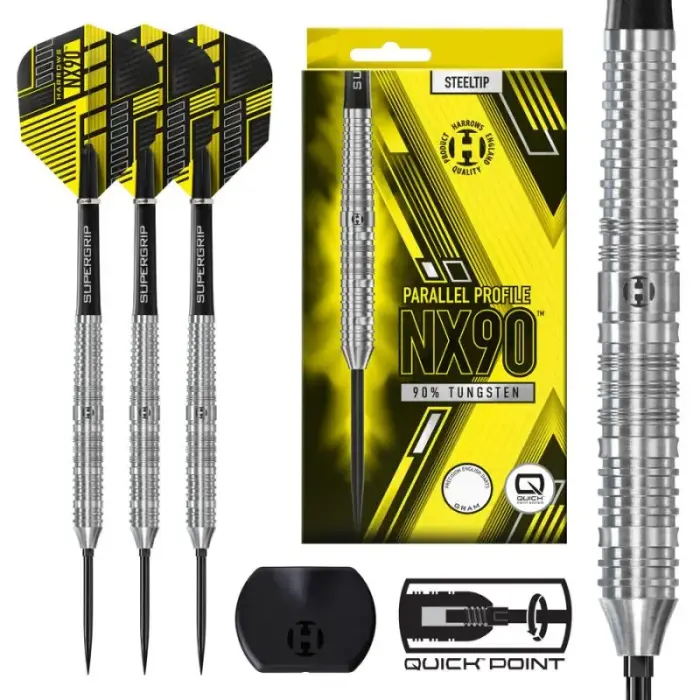Harrows NX-90 Parallel QP 90% Steeltip Darts - Waga / rzutki: 26 g