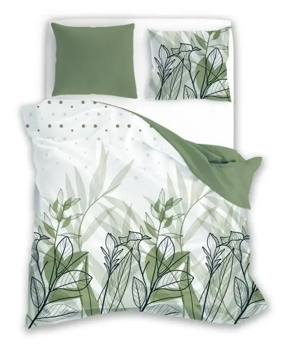 Bedding Set 160x200 cm Trendy 012 Olive Leaves Faro