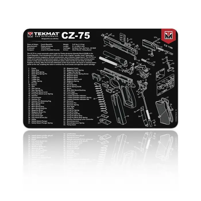 TekMat Gun Cleaning Mat for CZ-75 – 215x160 mm
