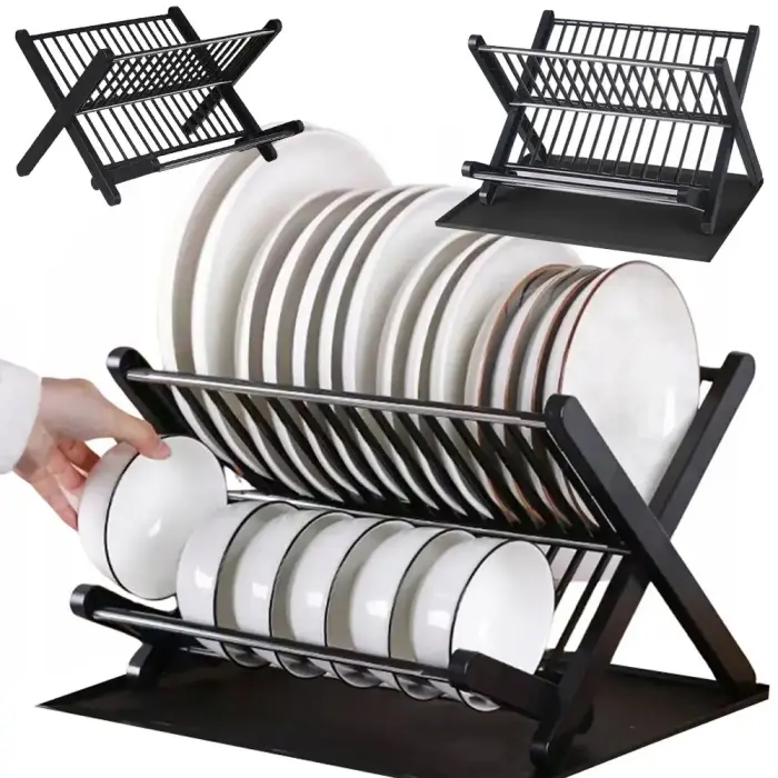 Double-deck drainer tray folding tray standing large
