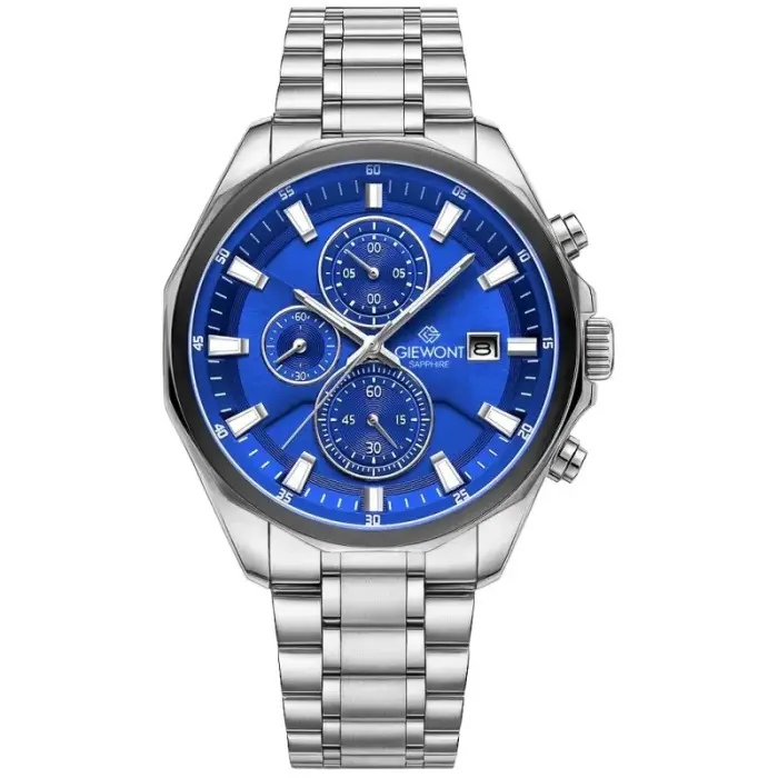 Giewont Chronograph Sapphire Silver Blue Meeste kell GW7290-B3