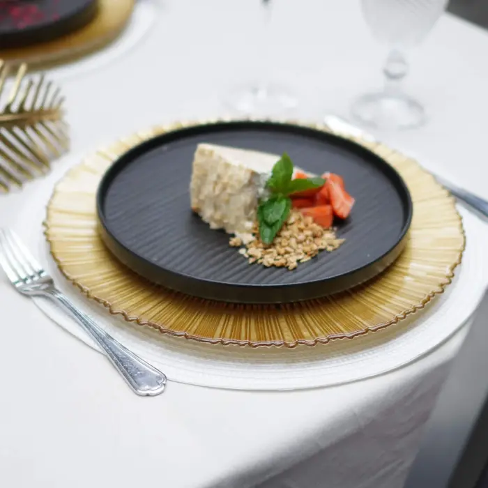 Chef table placemat, diameter 38 cm, white, round Photo