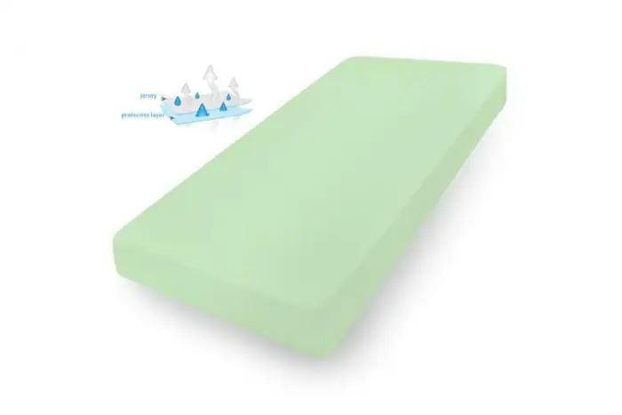 Matex Waterproof Fitted Sheet 120x200 cm, Green Jersey with Elastic