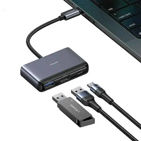 USAMS 5-in-1 USB Hub – Dark Grey