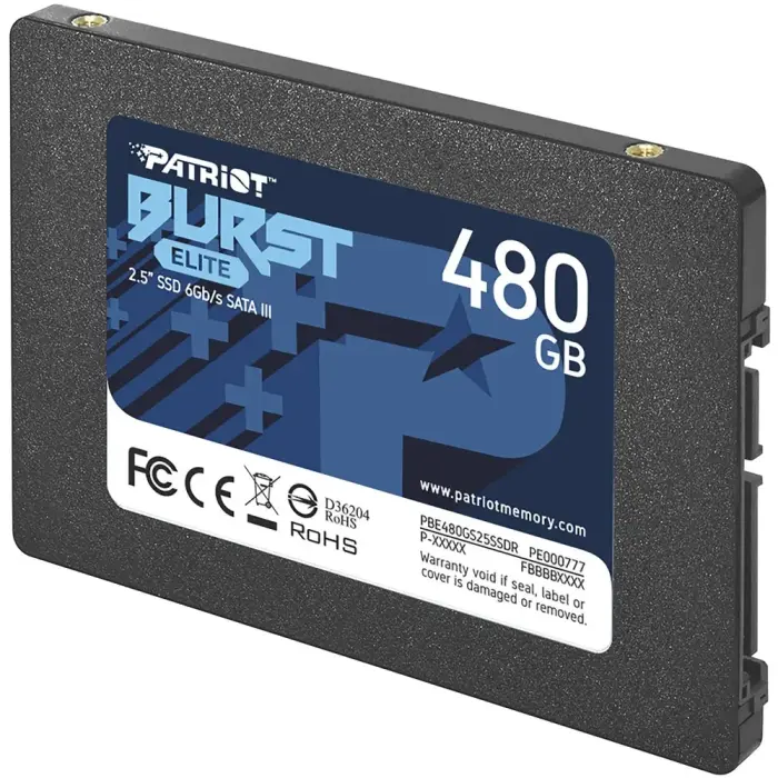 PATRIOT BURST ELITE 480GB SSD / Iekšējais / 2,5" / SATA 6Gb/s /