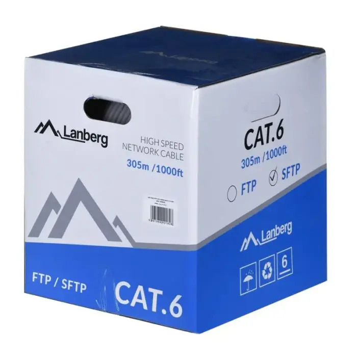 Lanberg LCS6-11CU-0305-S võrgukaabel (S/FTP; 305m; Cat 6; hall)