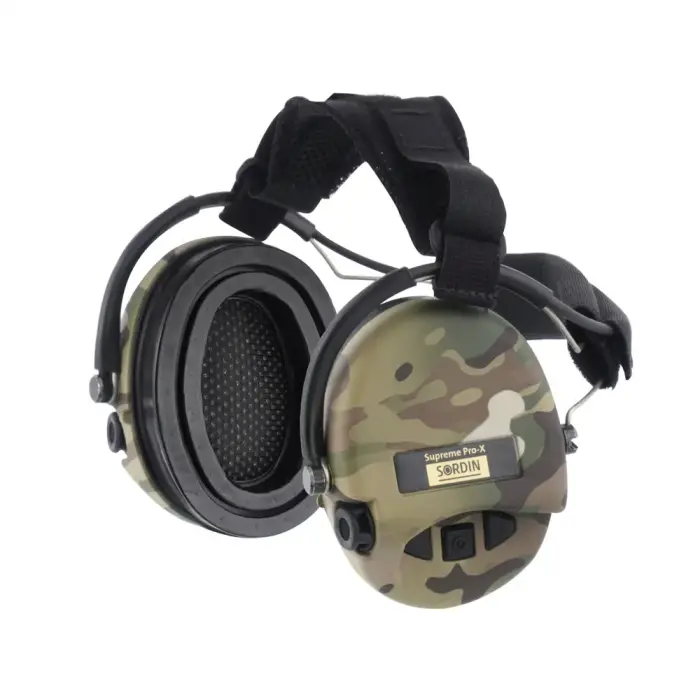 Sordin – Active Hearing Protectors Supreme Pro-X with Neckband – Gel Inserts – Camo – 76302-X-06-G-S