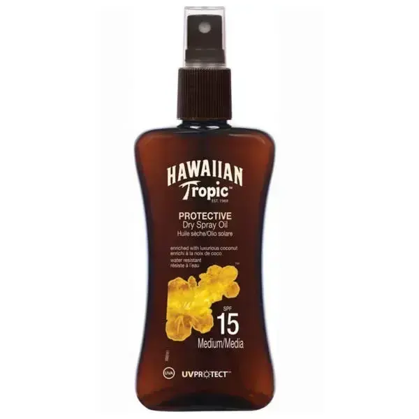 Hawaiian Tropic Aizsargājošā Sausā Spreju Eļļa SPF15 Medium 200ml