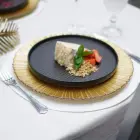 Chef table placemat, diameter 38 cm, white, round Photo