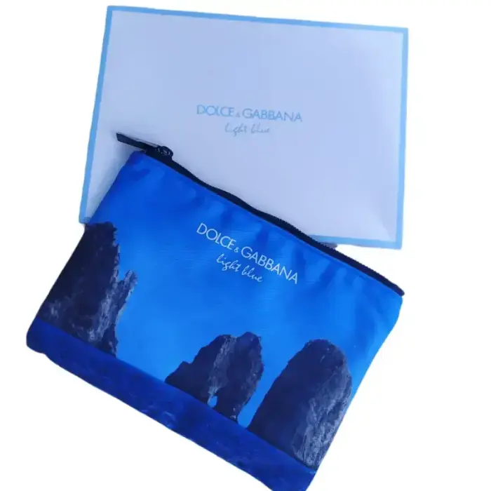 Dolce & Gabbana Light Blue Toiletry Textile Pouch, Blue