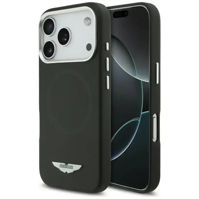 Чехол Aston Martin HC FW Logo MagSafe для iPhone 17 Pro Черный