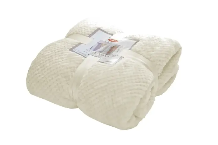 Matex Montana Microfiber Throw Blanket 150x200 cm, Ecru 02
