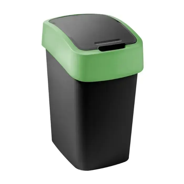 Atkritumu urna Flip Bin 9L melns/zaļš