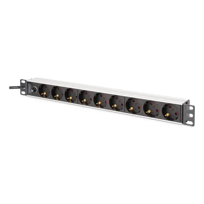Digitus DN-95437 PDU Power Distribution Unit 9 x Network Sockets 1U Black, Silver