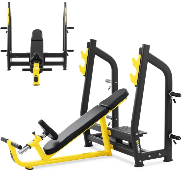 Gymrex Incline Bench Press for Barbell Black-Yellow