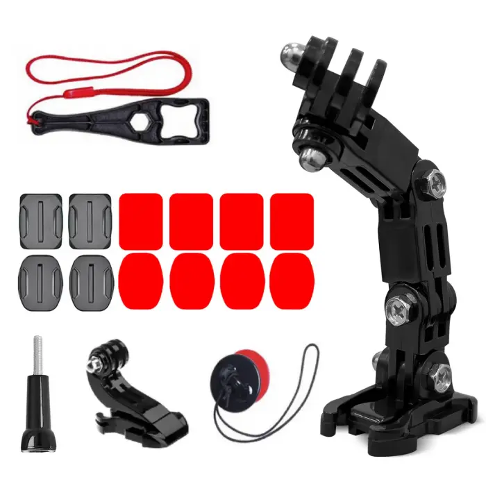 Helmet mounting accessory kit for GoPro, DJI, Insta360, SJCam, Eken action cameras