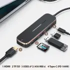 USAMS adapter HUB 2xUSB + USB-C + HDMI + Micro SD + SD – Must — Foto 3